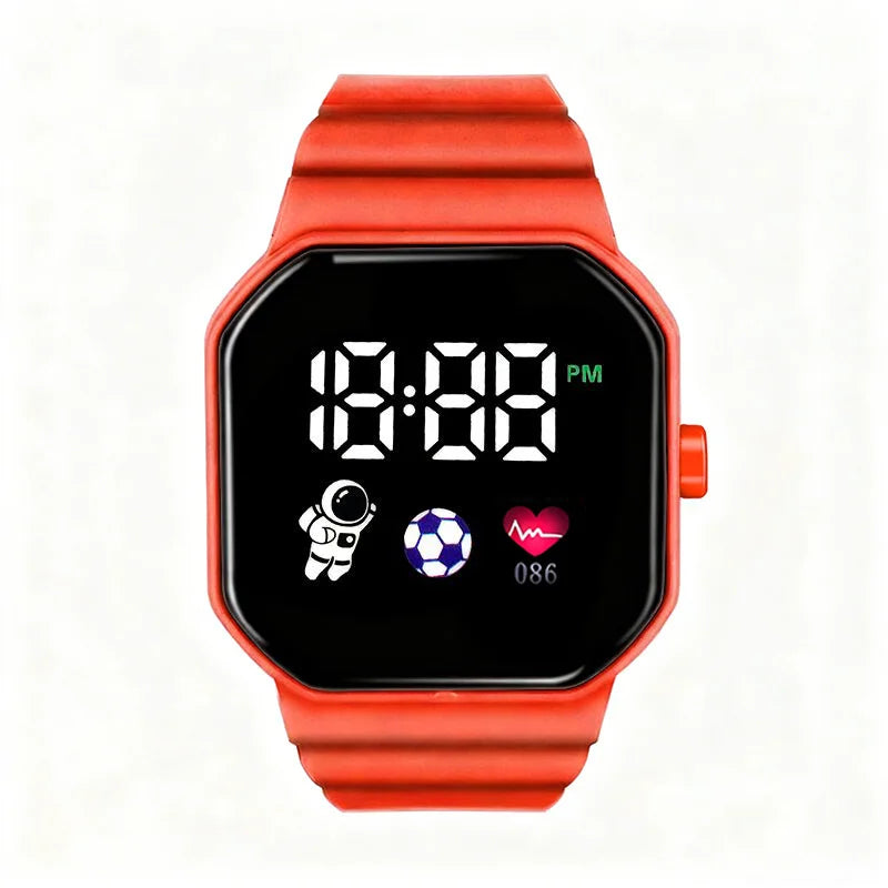 Square Digital Fashion Watch - LED Time & Date Unisex Clock