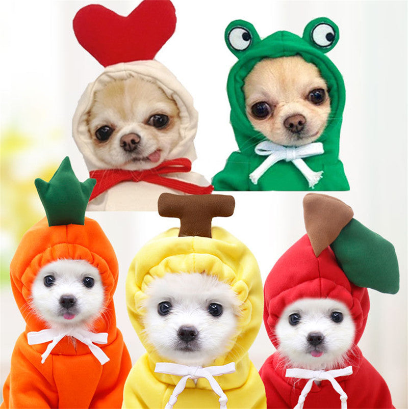 Cute Fruit Dog Hoodie - Warm Winter Fleece Pet Clothes