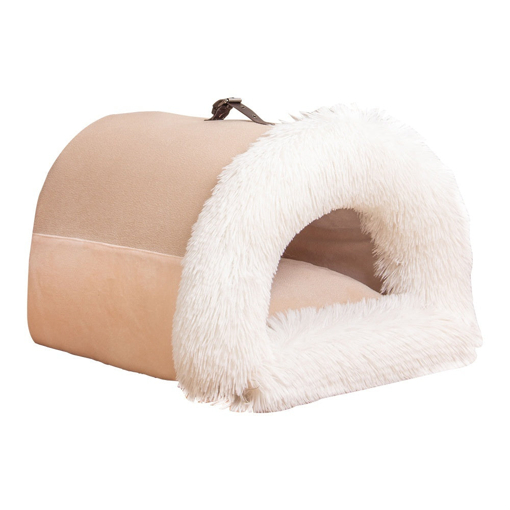 Portable 2-in-1 Calming Pet Bed - Warm Winter Dog & Cat Nest