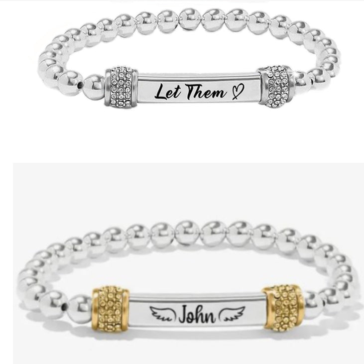 Personalized Engraved Alloy Bracelet - Unique Custom Name Jewelry