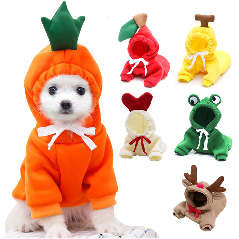 Cute Fruit Dog Hoodie - Warm Winter Fleece Pet Clothes