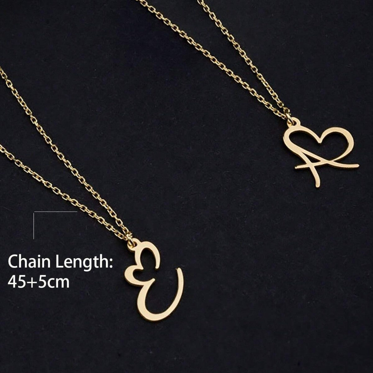 Personalized Heart Initial Necklace - Custom Minimalist Gold Letter Jewelry