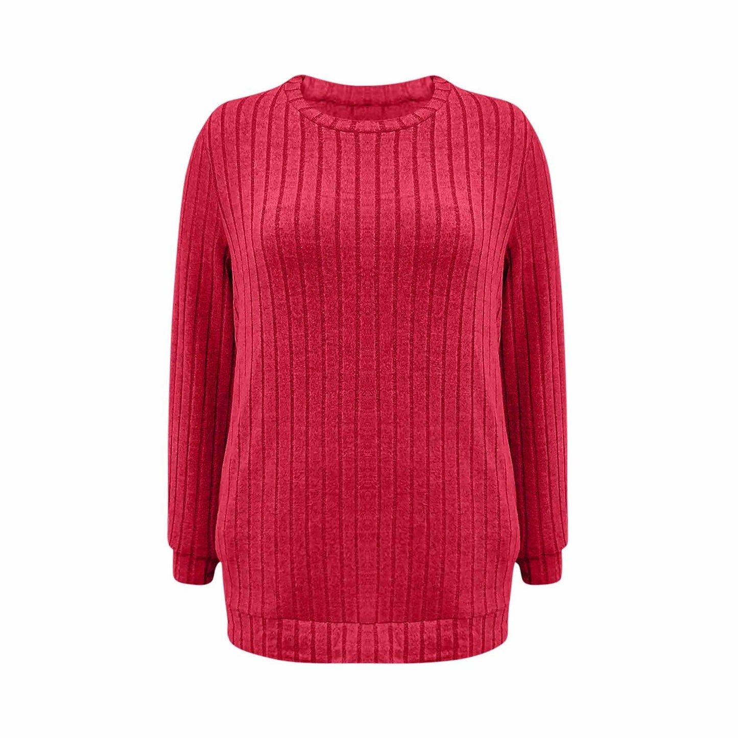 Women Long Sleeve Shirts Loose Fit Crew Neck Tunic Tops Blouse Dressy Casual Fall Winter Clothes Outfits Long Sweaters with Pockets