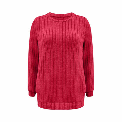 Women Long Sleeve Shirts Loose Fit Crew Neck Tunic Tops Blouse Dressy Casual Fall Winter Clothes Outfits Long Sweaters with Pockets