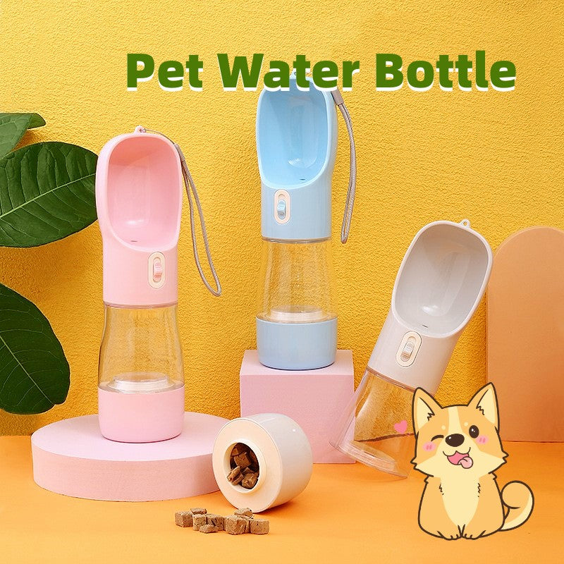 Leak-Proof Pet Travel Water Bottle & Food Bowl - Outdoor