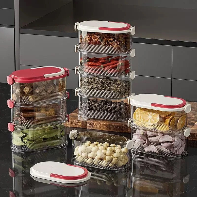 Sealed Multi-Layer Spice Box: Octagonal Organizer