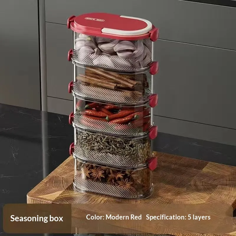 Sealed Multi-Layer Spice Box: Octagonal Organizer