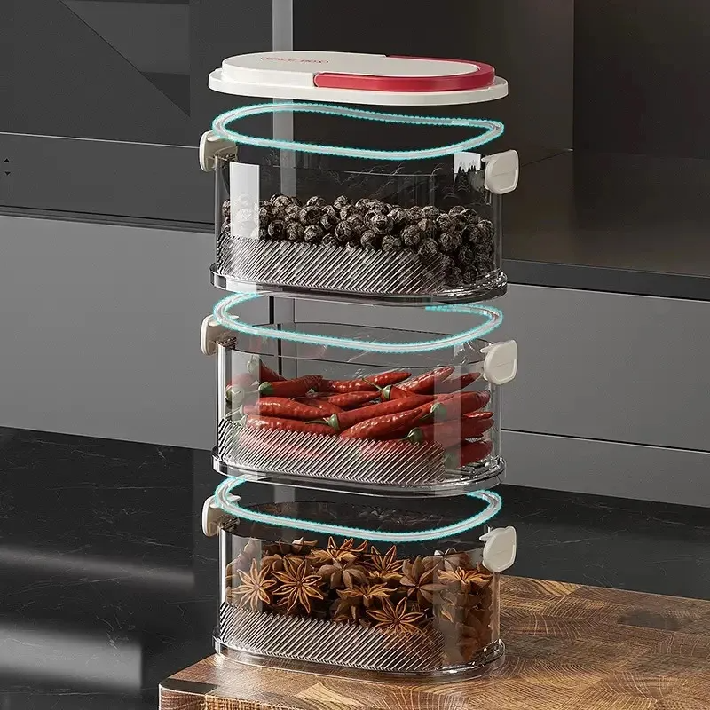 Sealed Multi-Layer Spice Box: Octagonal Organizer